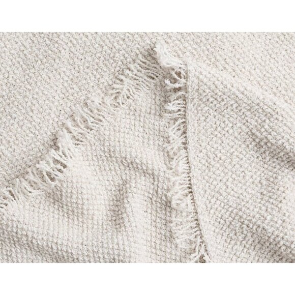 PARACHUTE Cotton Blend Bouclè Throw Blanket in Heathered Oatmeal - Picture 5 of 6
